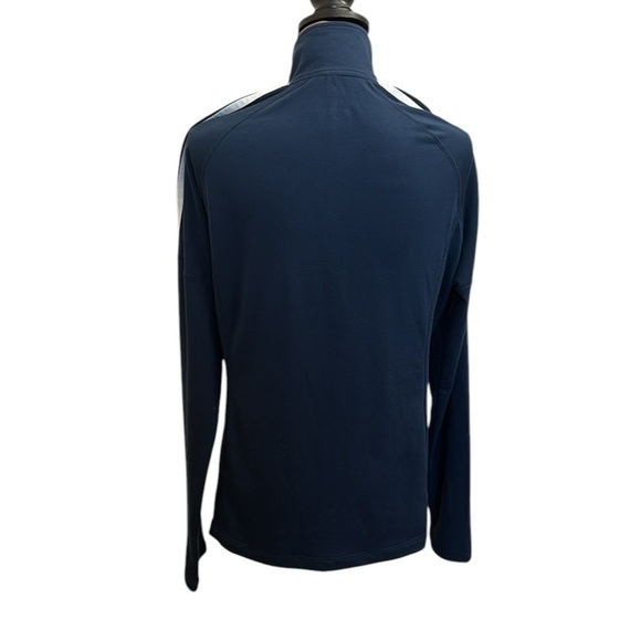 Adidas French Terry Full Zip Blue White Stripe Golf Jacket Size L NWT - Picture 3 of 7